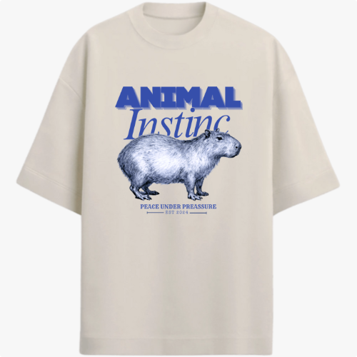 Camiseta Capivara Vintage – Animal Instinct Peace Under Pressure